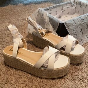 Lulus Cobi White Espadrille Platform Sandals